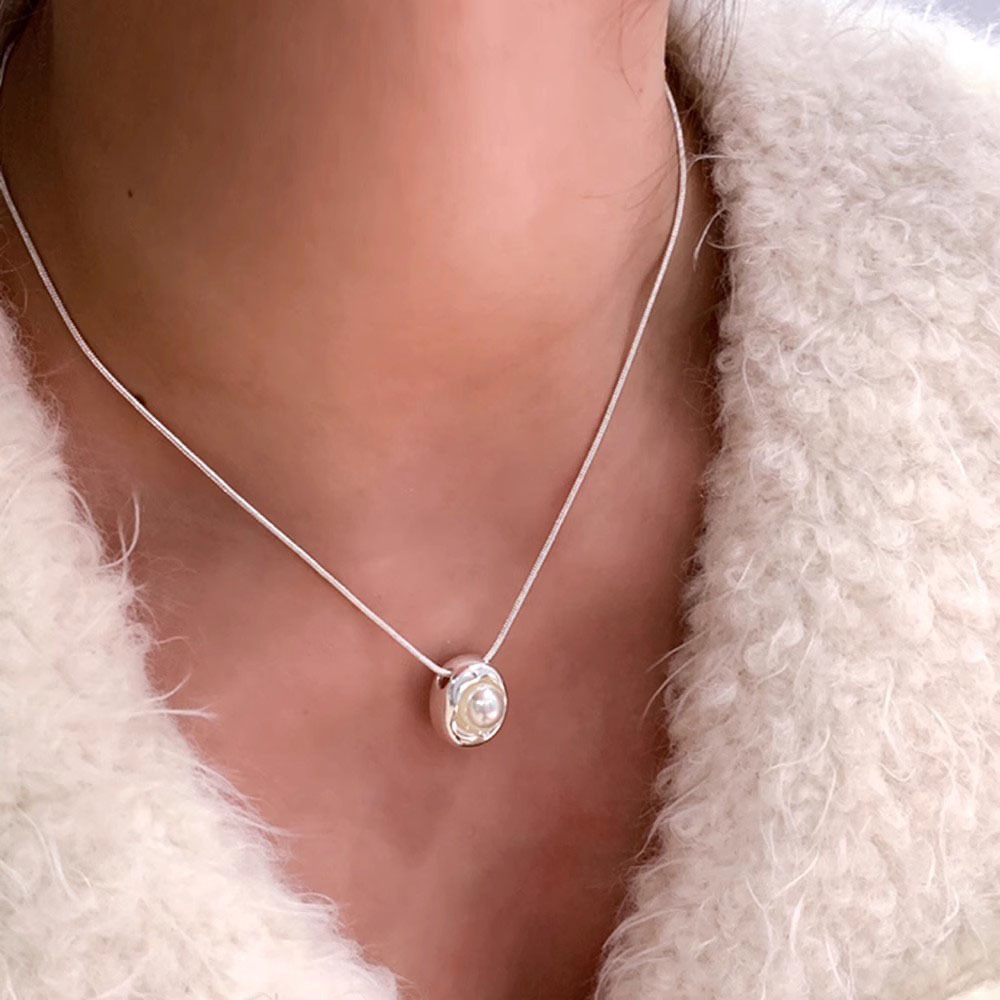 S925 Silber-Perlenkette, elegantes Design