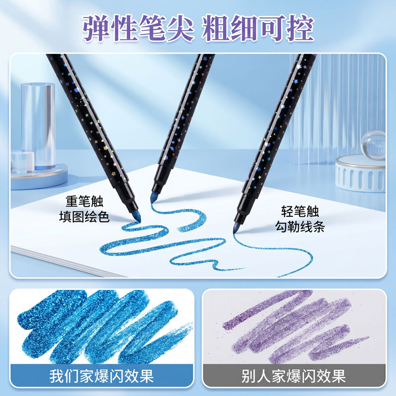 Flashy Marker Pens Student Set Multicolor