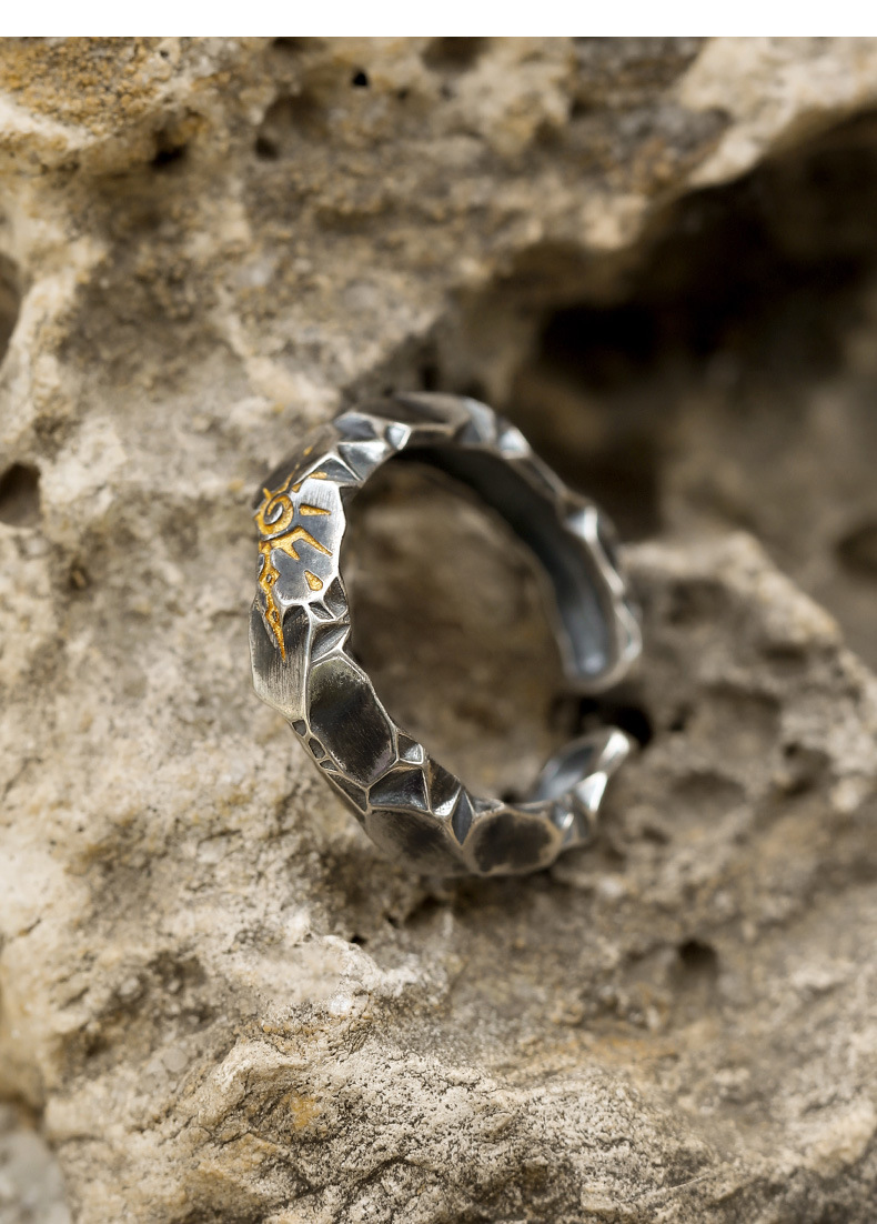 Self-discipline sterling silver men's ring