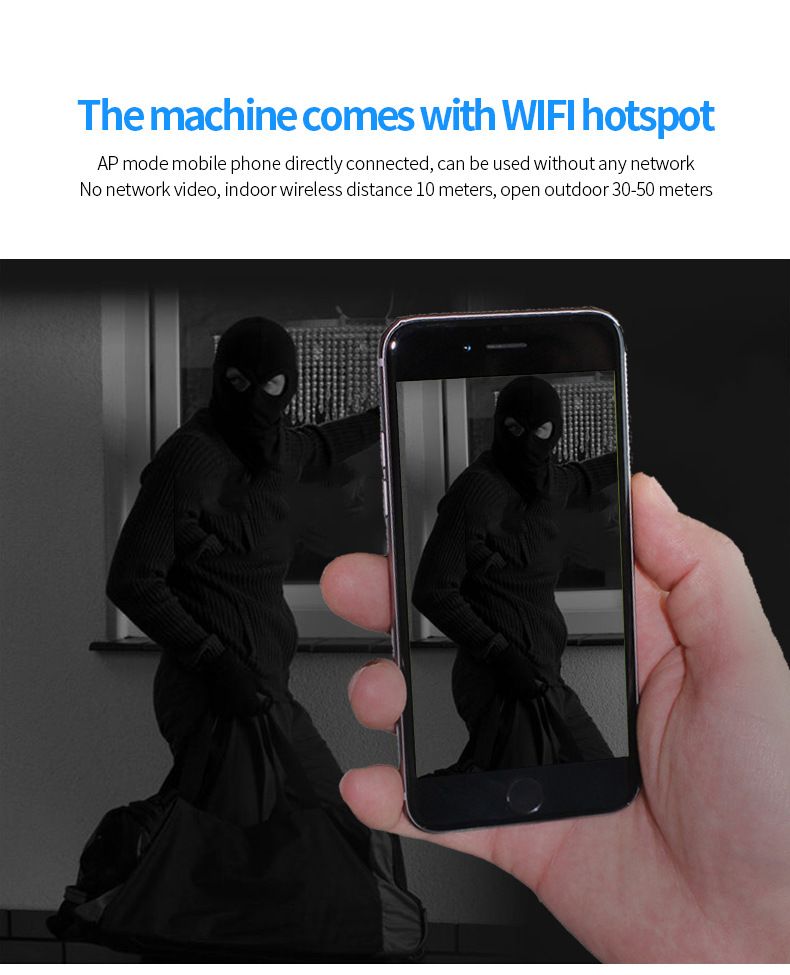 Kablosuz WiFi HD ağ kamerası, gece görüşü, iç ve dış mekan