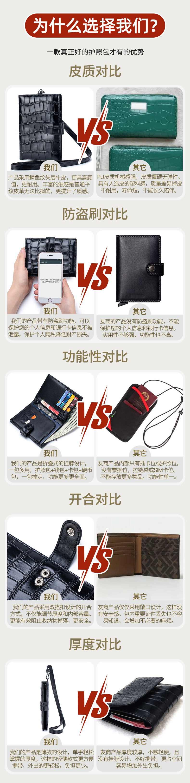 Pasaport çantası, birinci derece deri, krokodil desenli