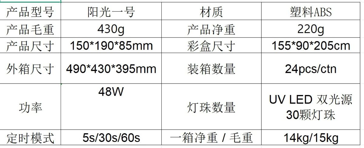 阳光一号光疗机Sunone指甲烘干机UV烤灯LED美甲仪48W美甲灯跨境