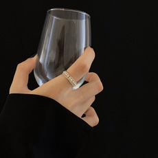 Pearl ring women adjustable open design