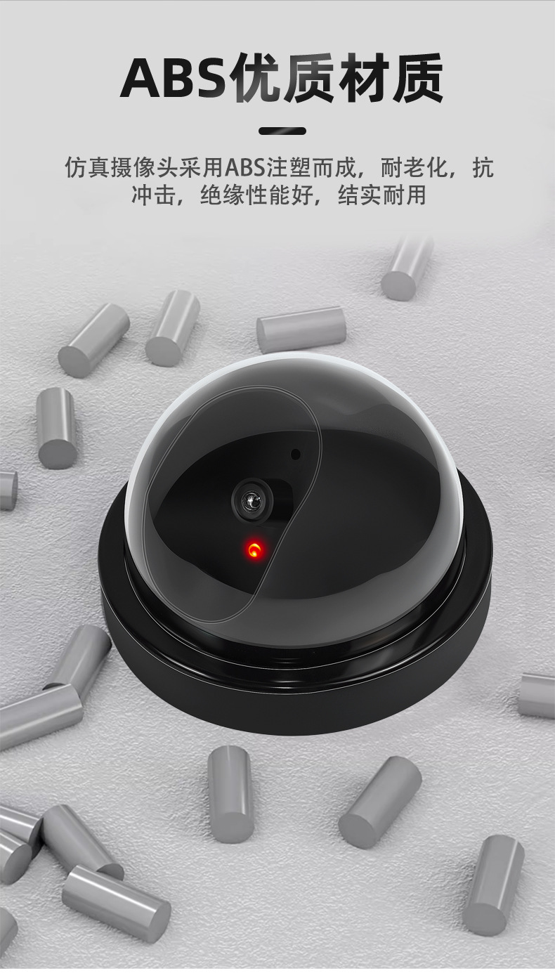 Dummy kamera, dome tasarım, beyaz, LED ışıklı