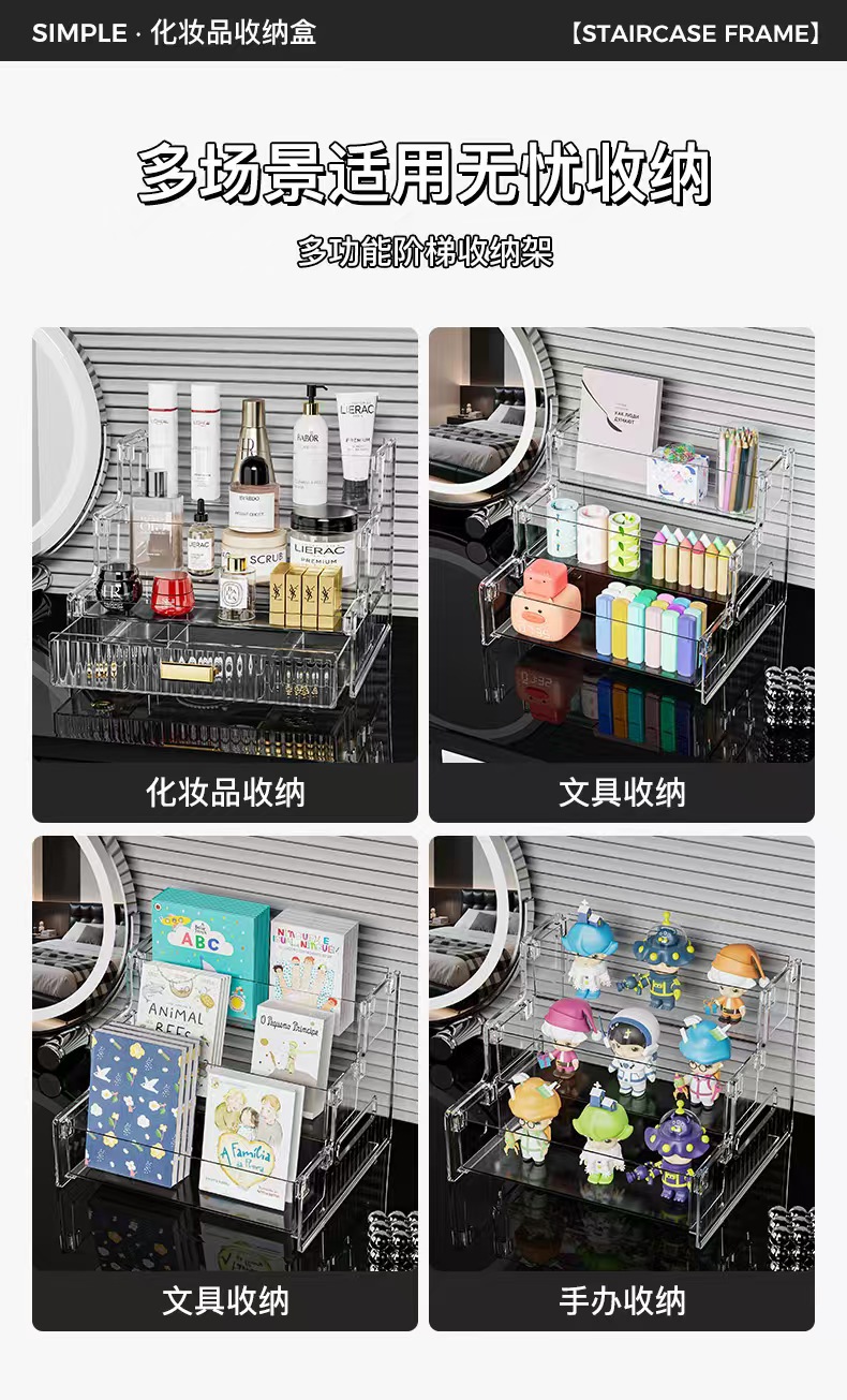 Transparent multi-layer PET cosmetics storage box