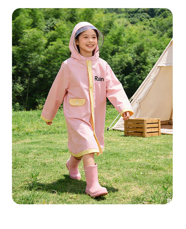 Kinderregenmantel, vollständiger Schutz, Rucksackfach, für Grundschüler