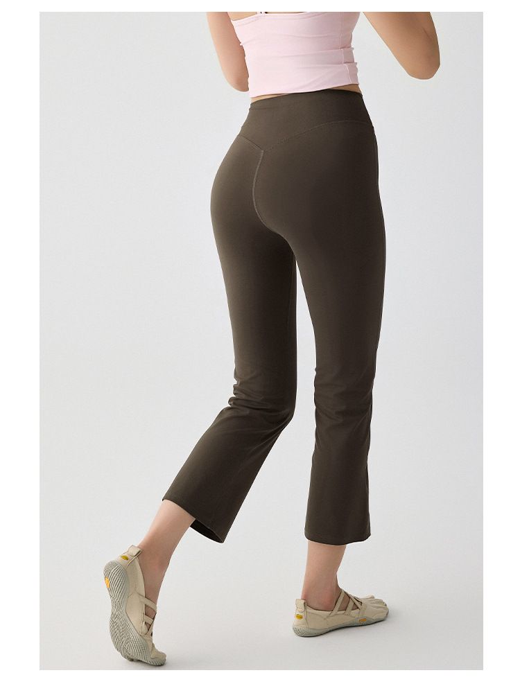 Kadın yoga taytı micro flare yüksek bel hızlı kuruyan 7/8 uzunluk