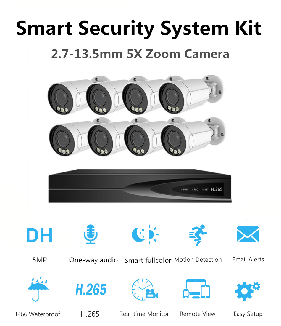 Acarte PoE security camera, 5MP zoom, outdoor