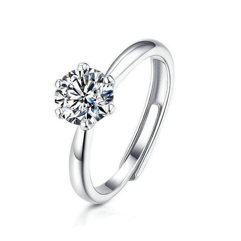 Sechszackiger Moissanit-Ring, Verlobung, Paarstil