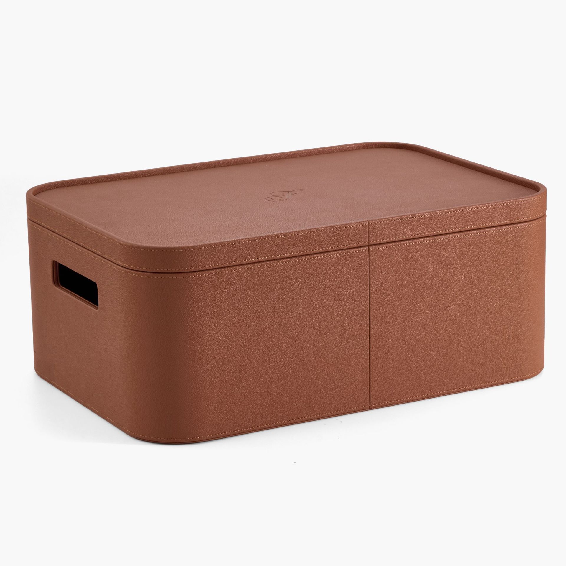 Leder-Aufbewahrungsbox mit Deckel, Hotelqualität