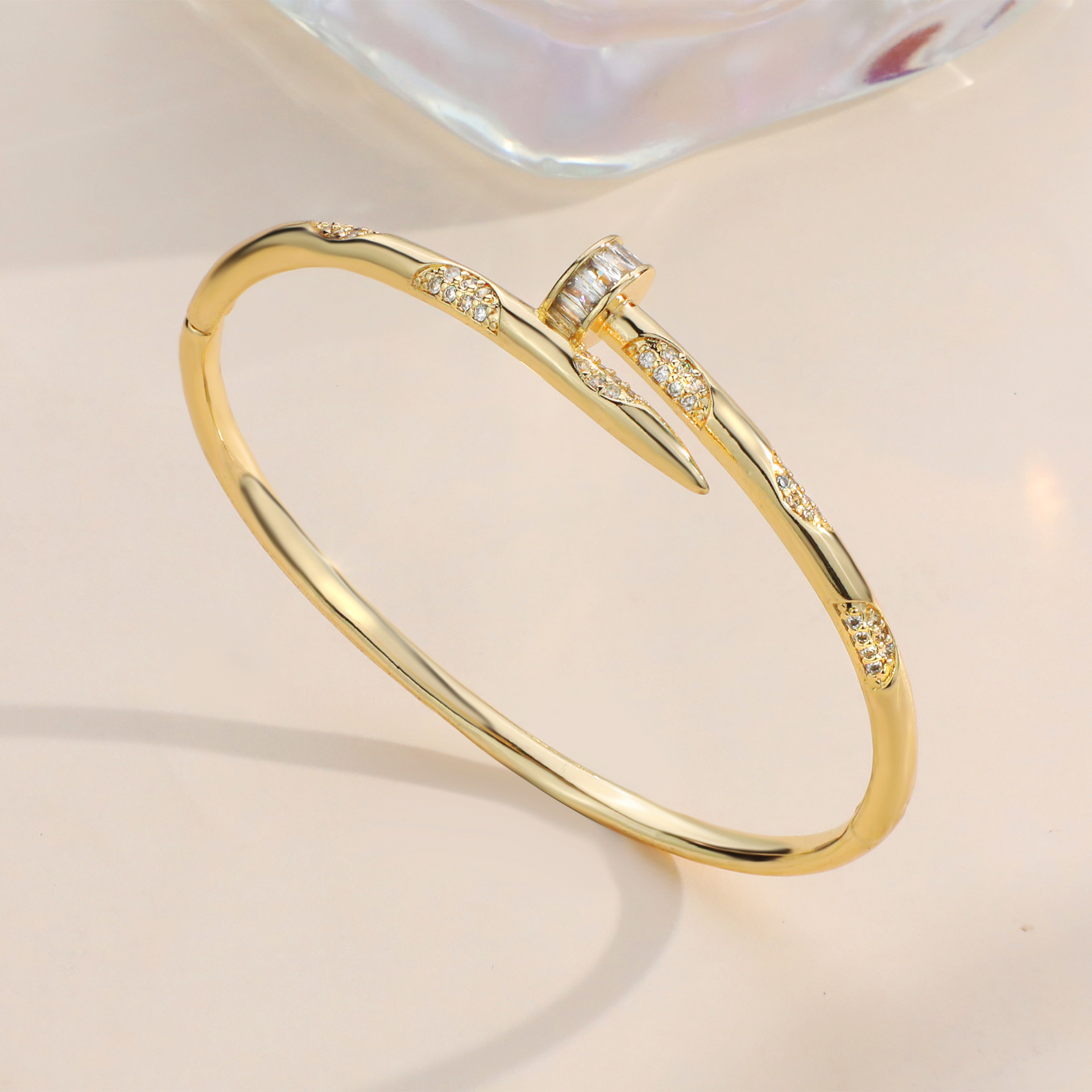 Armband, kupferplattiert, Zirkonia mit Sternenmotiv