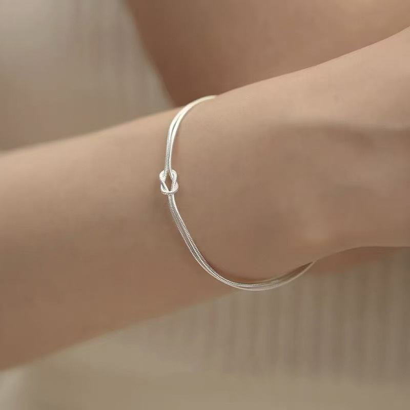 S925 sterling silver moonstone seven star bracelet elegant