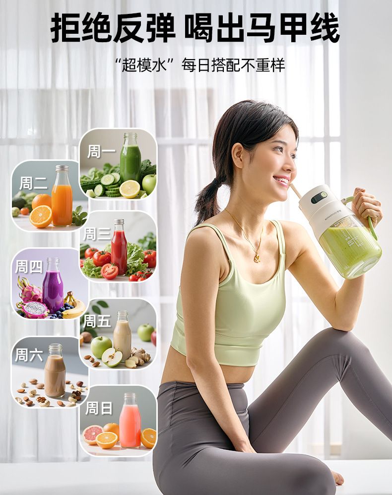 Fruit juicer, portable, large capacity