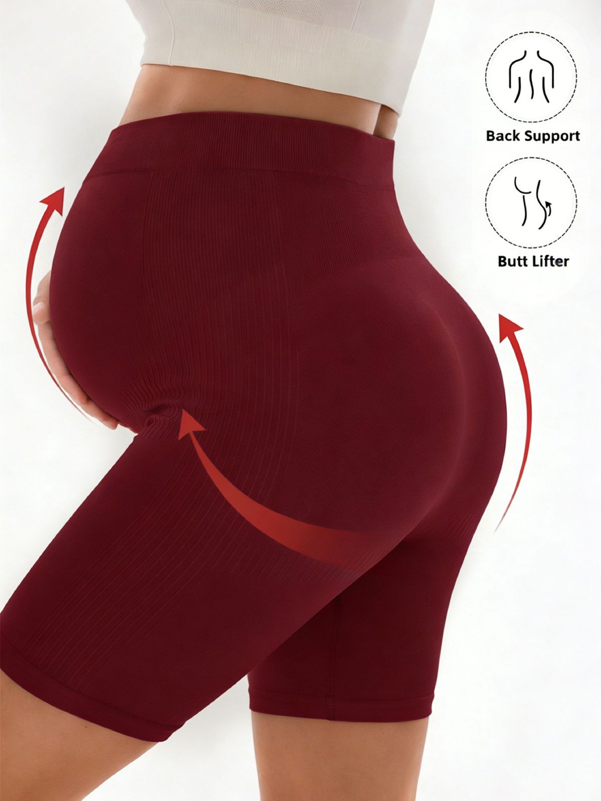 Umstands-Sportleggings, Hochbund, schnelltrocknend, Capri-Länge
