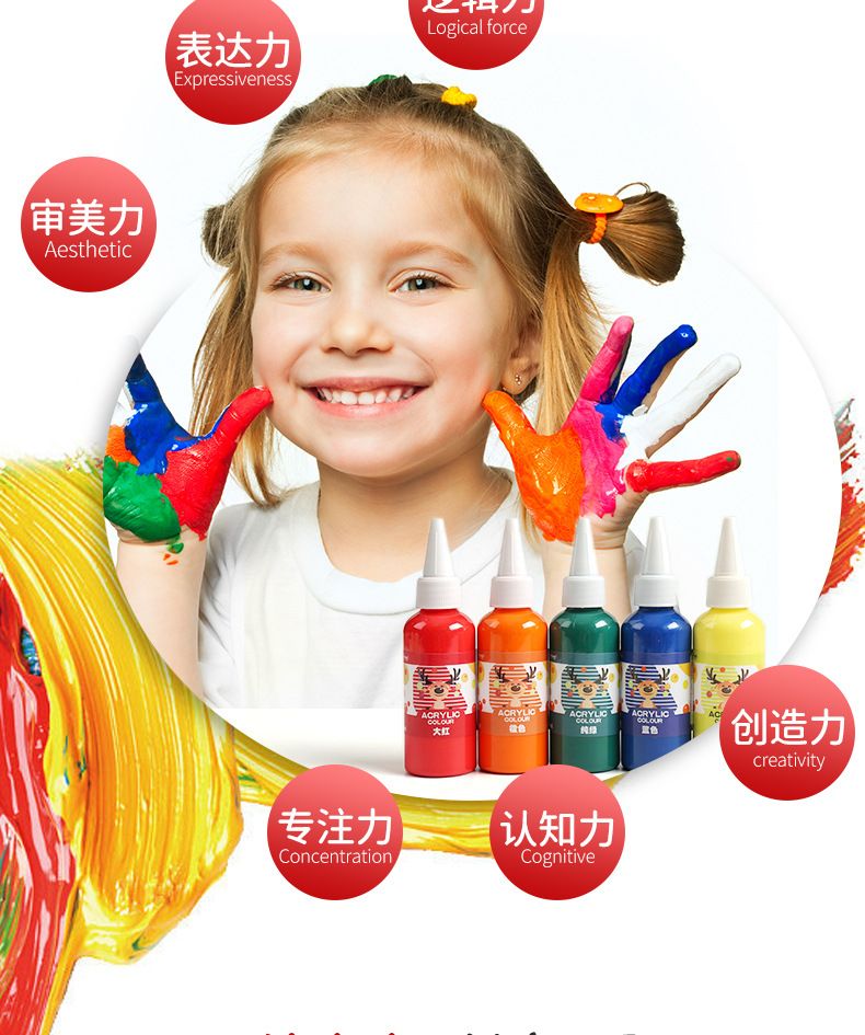 Acrylfarbe 24 Farben, Kinder-Malfarbenset