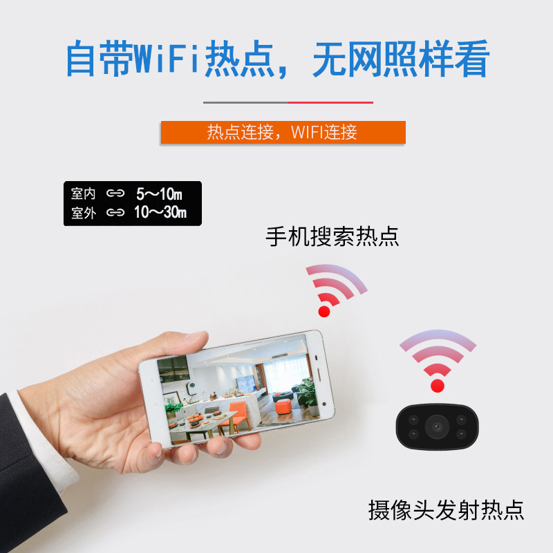 Kablosuz WIFI gözetleme kamerası A7, HD, gece görüşü, geniş açı