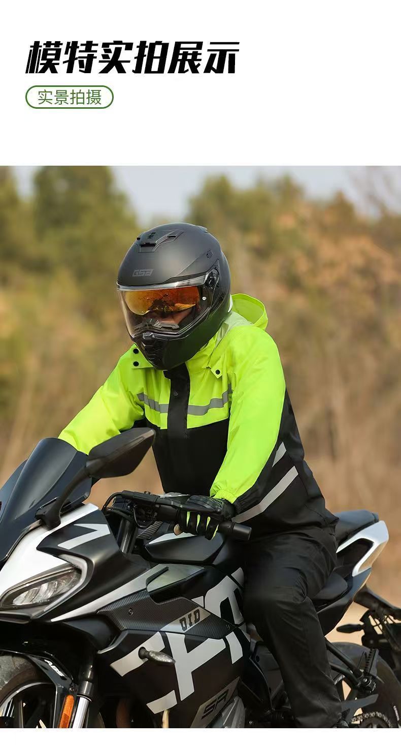 Reflektörlü yağmur takımı erkek, motosiklet-bisiklet
