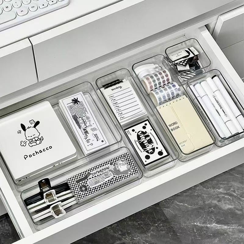 Transparente Kunststoff-Aufbewahrungsbox Schreibtisch-Organizer