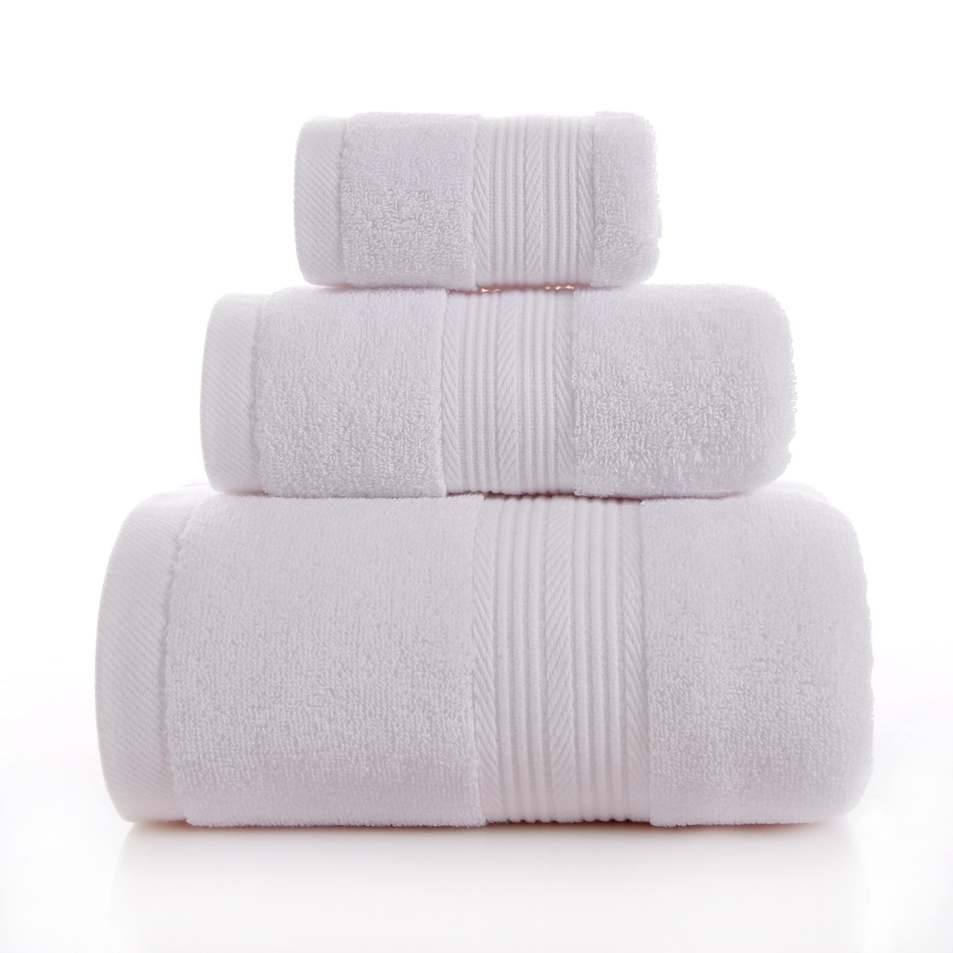 Bathroom towel set, three pieces, 100% cotton, thick and absorbent