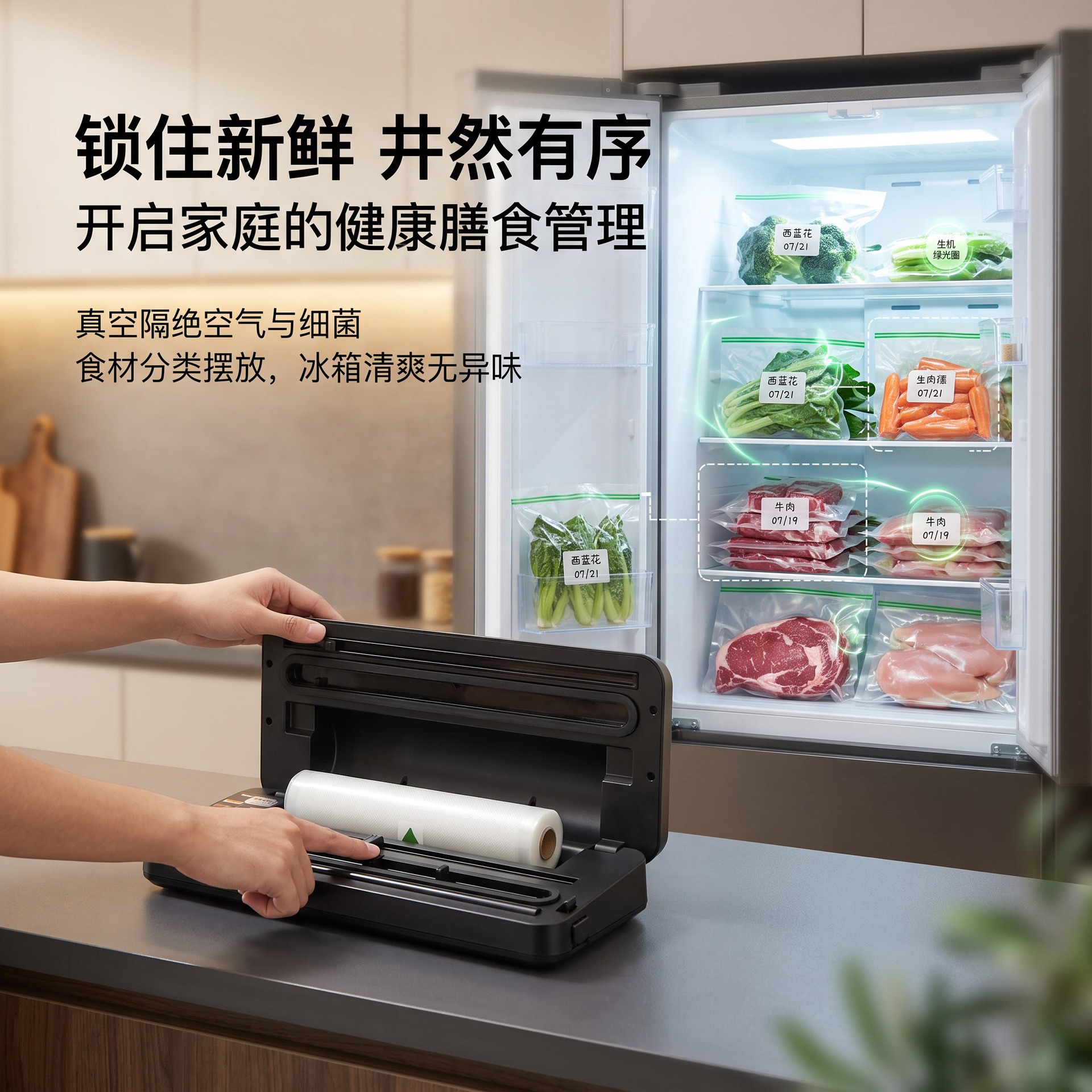 Stainless steel vacuum sealer, automatic, dry and wet use