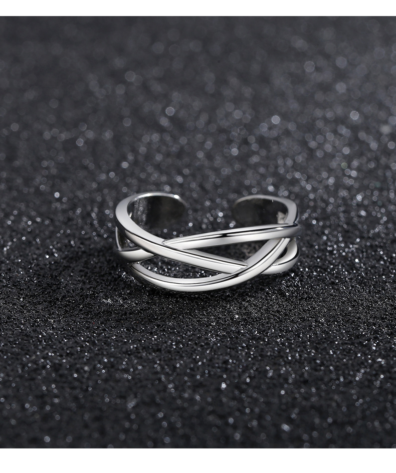 Men's combination stacking ring, retro open style