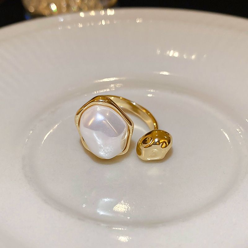 Zirkon yüzük, 18k altın kaplama, minimalist