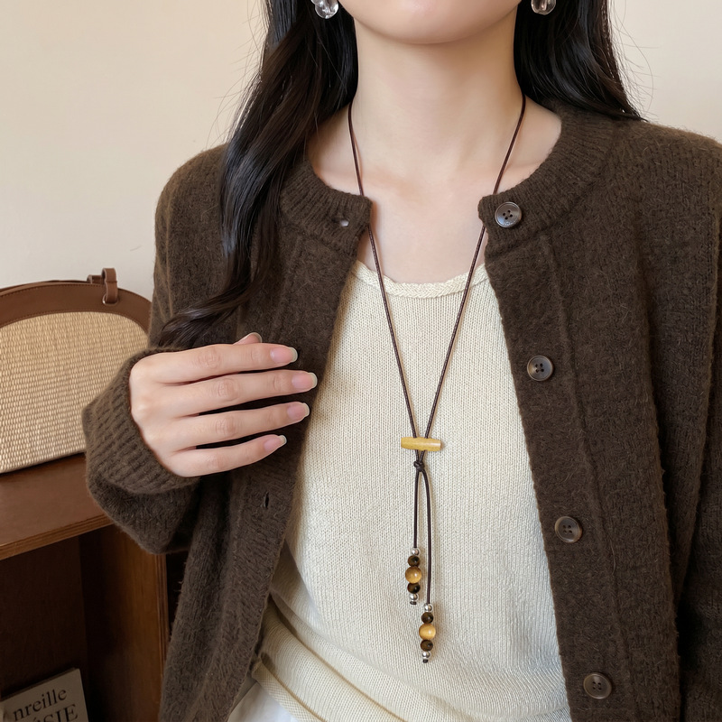 Neue chinesische Stil-Ombre-Halskette, ethnische Pullverkette