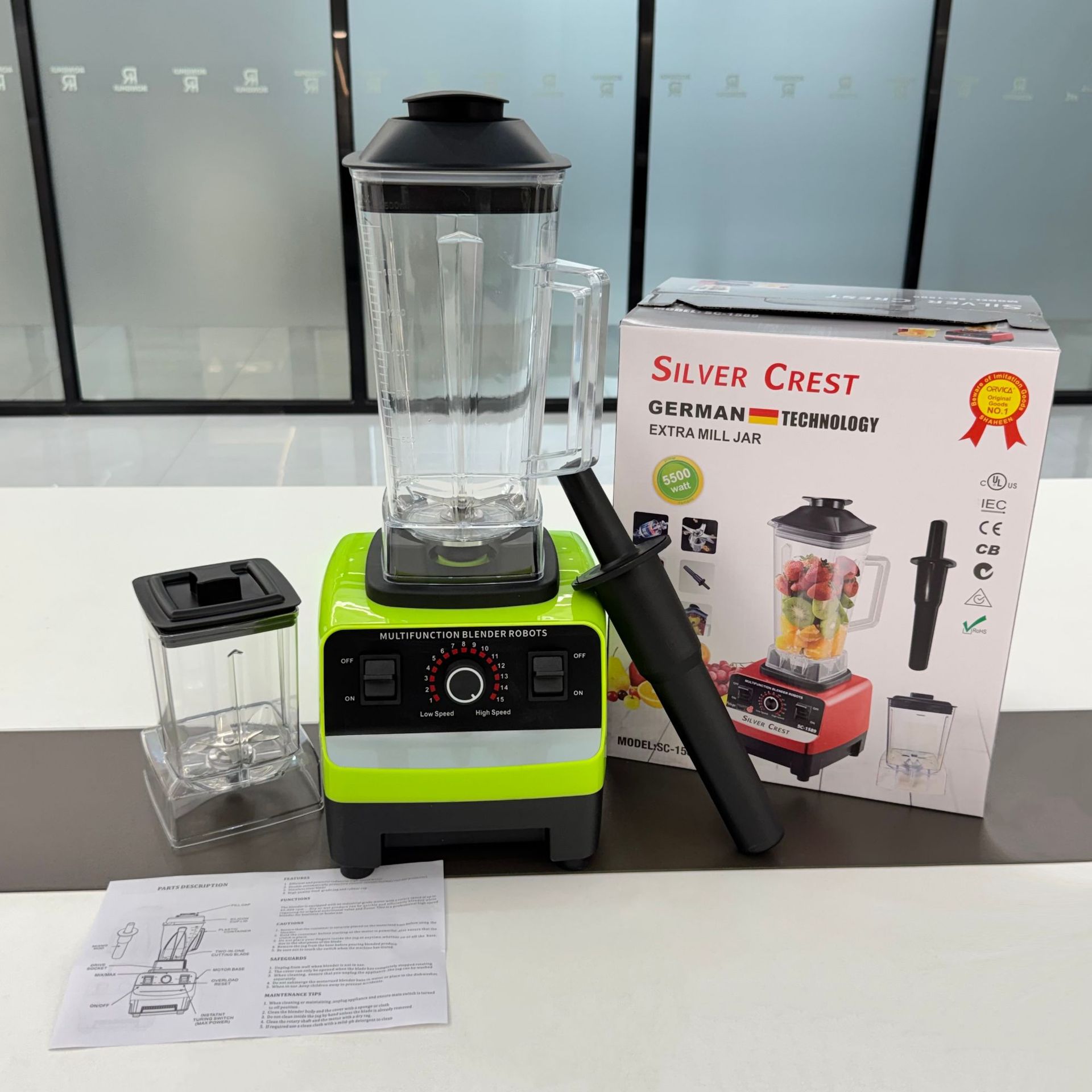 Blender SC-1589, 5500W, çift bardak, meyve suyu ve smoothie
