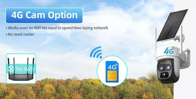 Solar-PTZ-Kamera, 4G, Außenbereich, Zoom