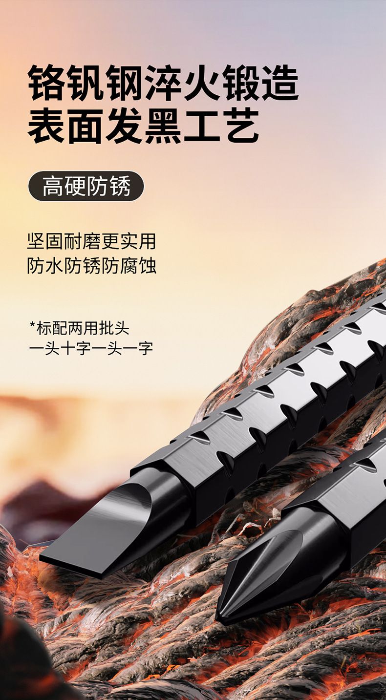 Magnetic Short-Handle Screwdriver Cross-Head Combination Set