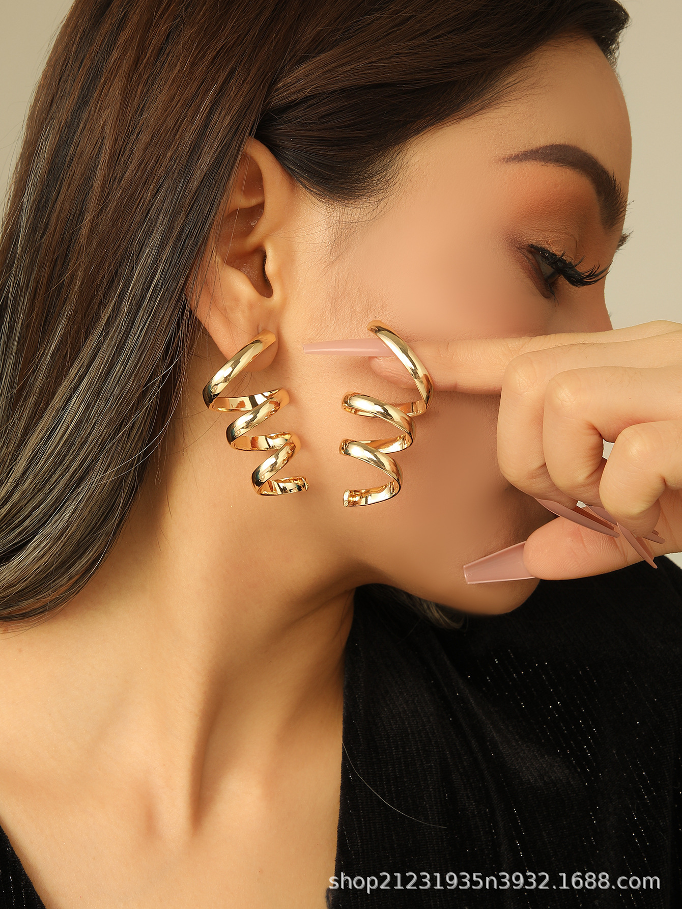 Geometrische C-Form Ohrringe Damen Gold minimalistisch
