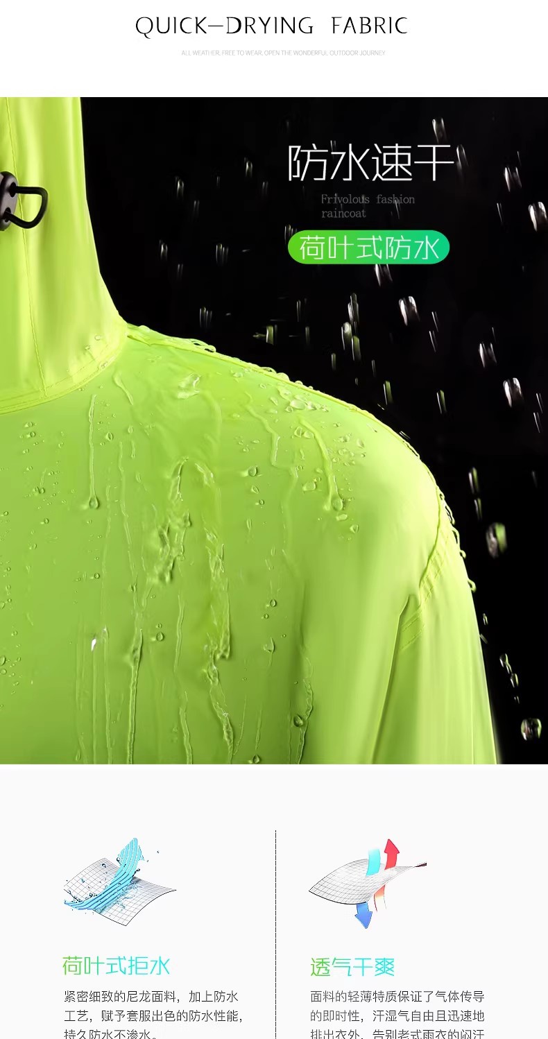 Two-piece raincoat and pants set breathable waterproof for cycling outdoor