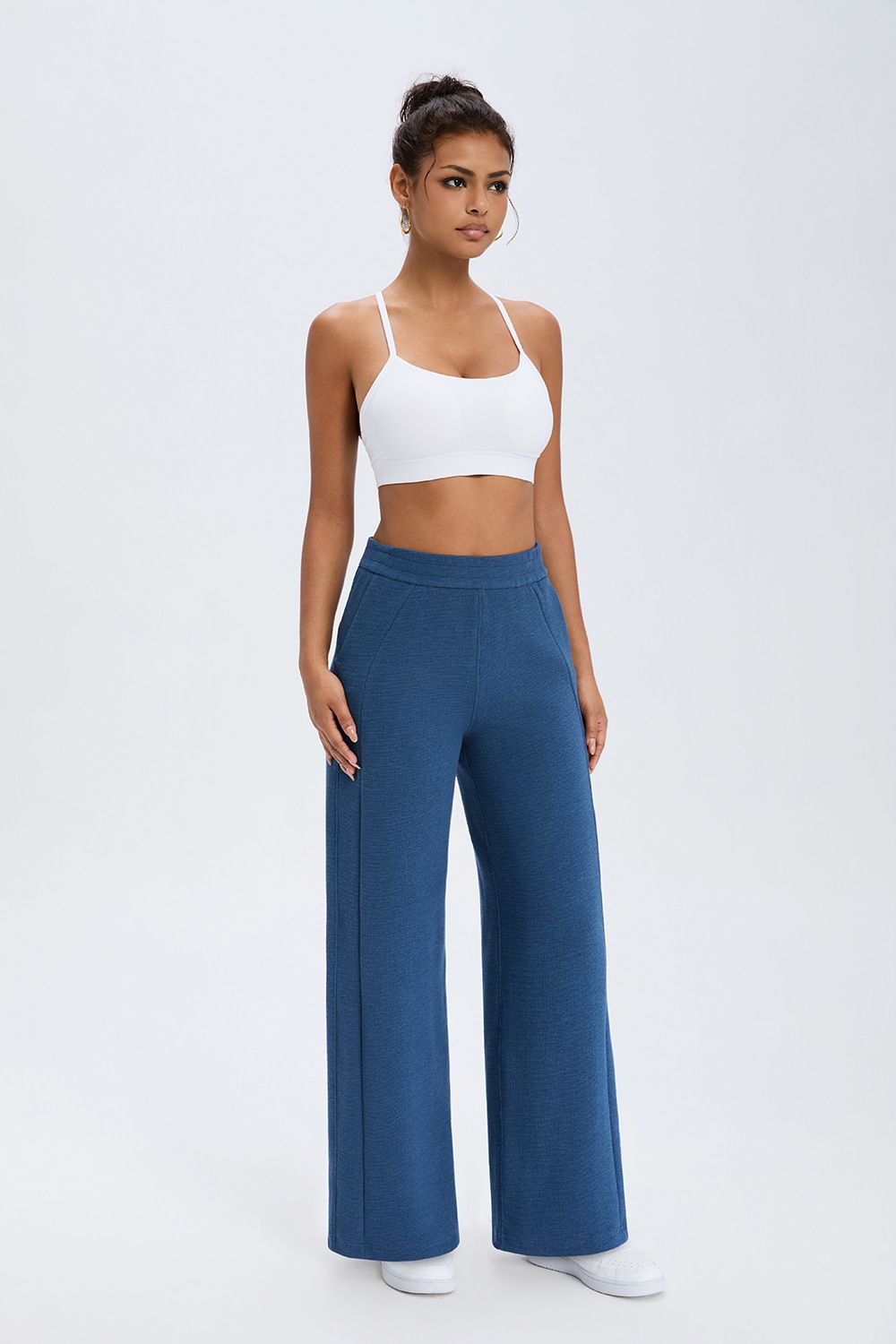 Athena Lulu waffle yoga pants, high waist, straight leg
