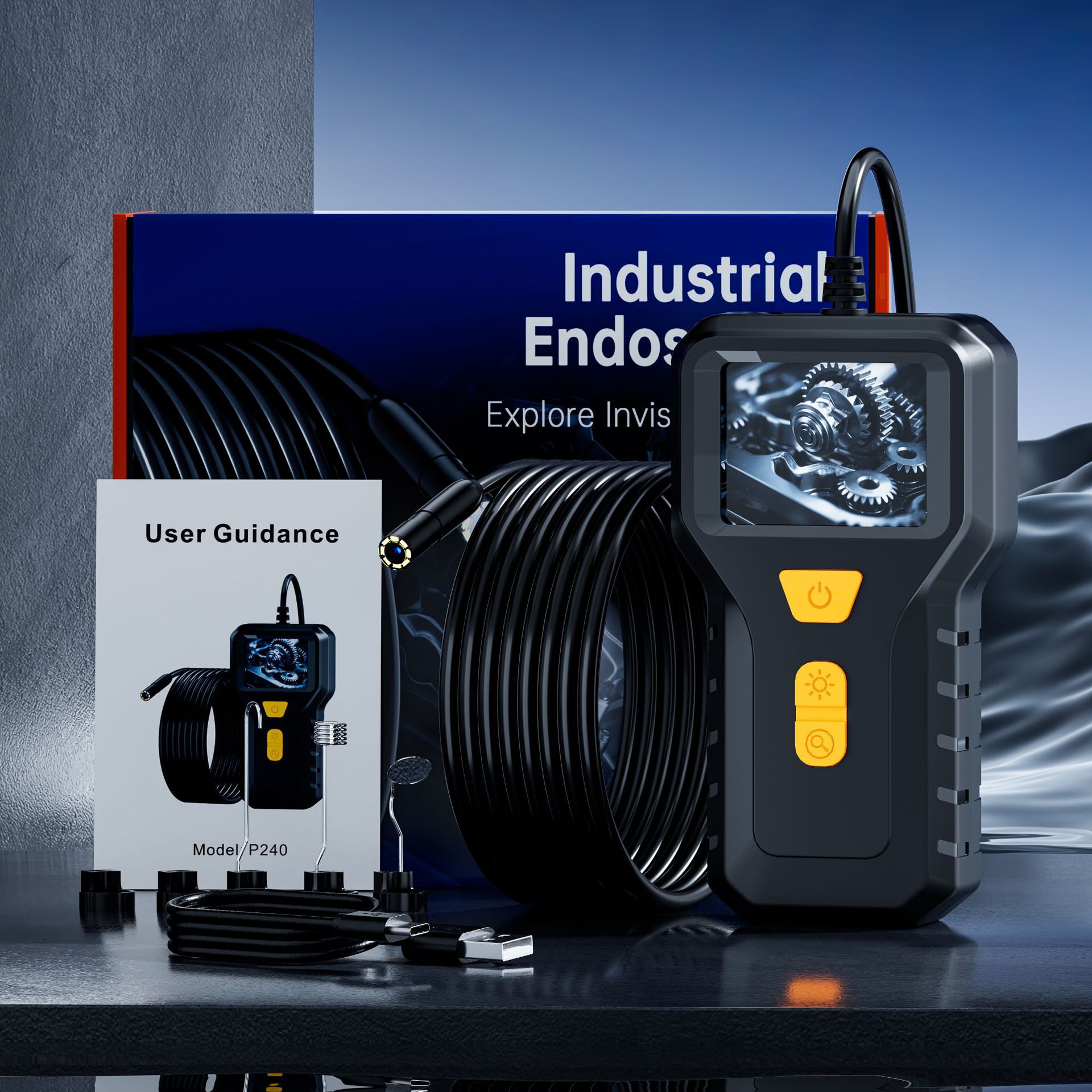 2 inch HD industrial endoscope camera with screen