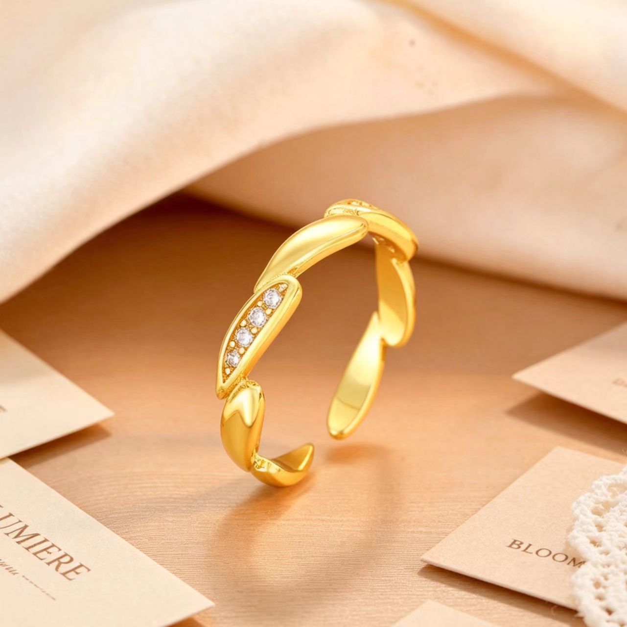 Pirinç yüzük unisex, 7 tane, minimalist tasarım, doğum günü hediyesi