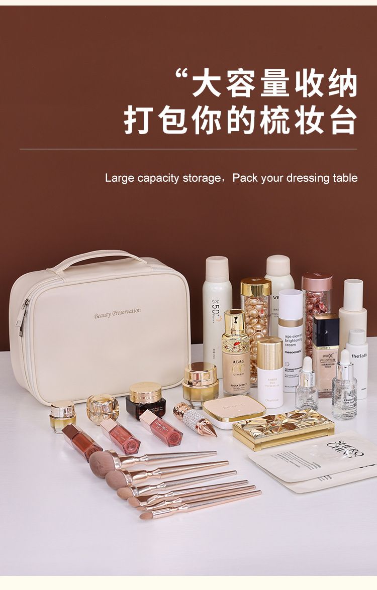 Portable Detachable Cosmetic Bag, Large Capacity Waterproof