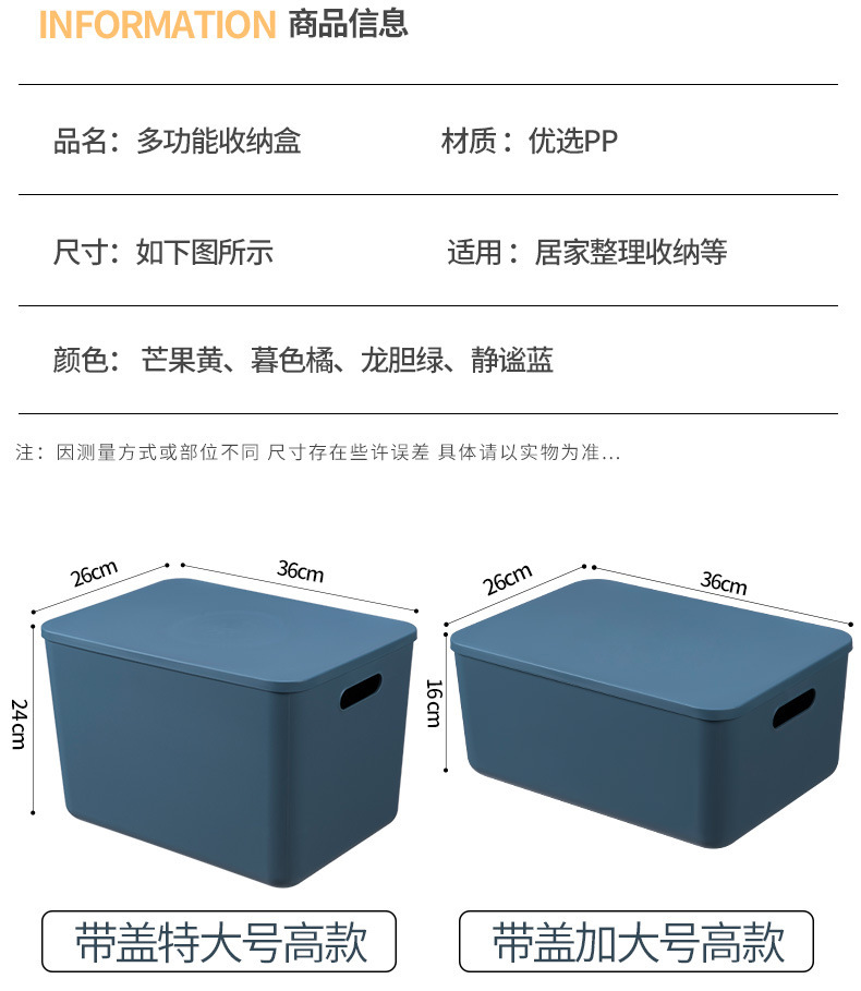 Plastic Storage Box, Large Capacity