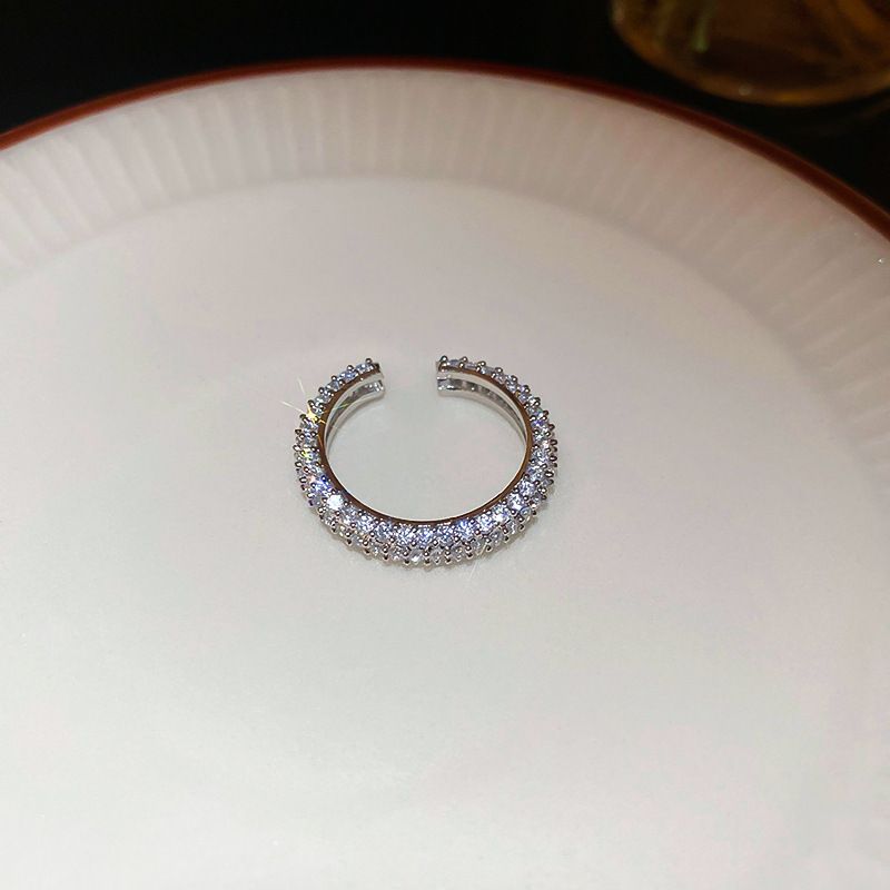 Zirkon yüzük, 18k altın kaplama, minimalist
