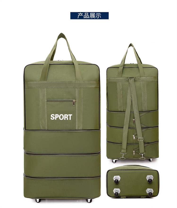 Foldable travel luggage with wheels, 158L capacity