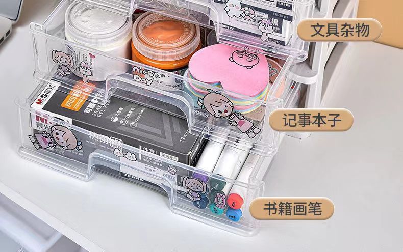 Kosmetik-Organizer Kunststoff Schublade transparent