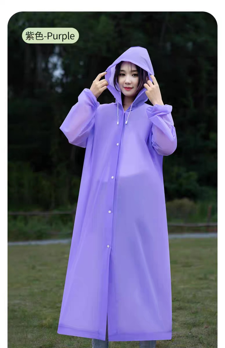Matte EVA Regenmantel, Erwachsene, lang, verstärkt, tragbar