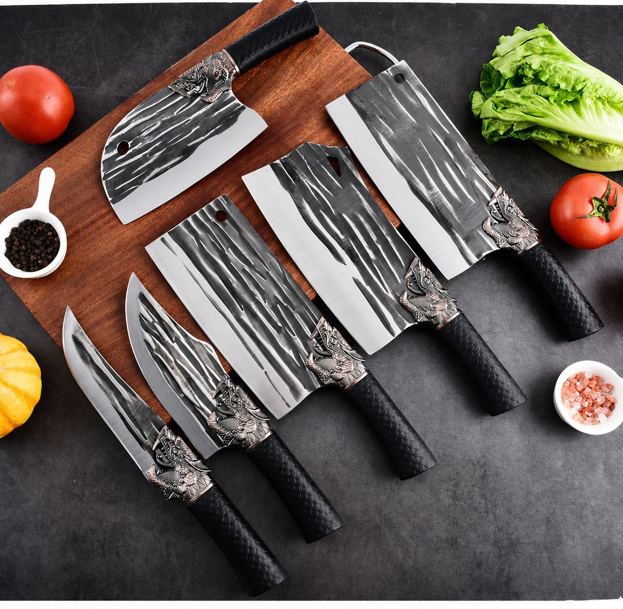 Geschmiedete Küchenmesserset, Fleisch- und Hackbeil
