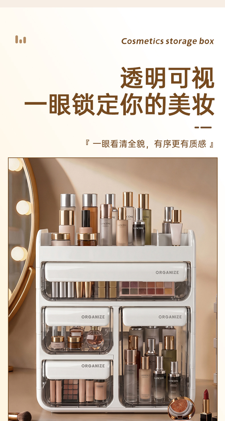 Multifunctional drawer cosmetic storage box