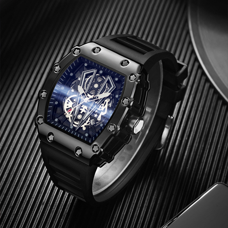 ZIDO Quarzuhr Herren, Sportmodell, Fassform, durchbrochenes Design
