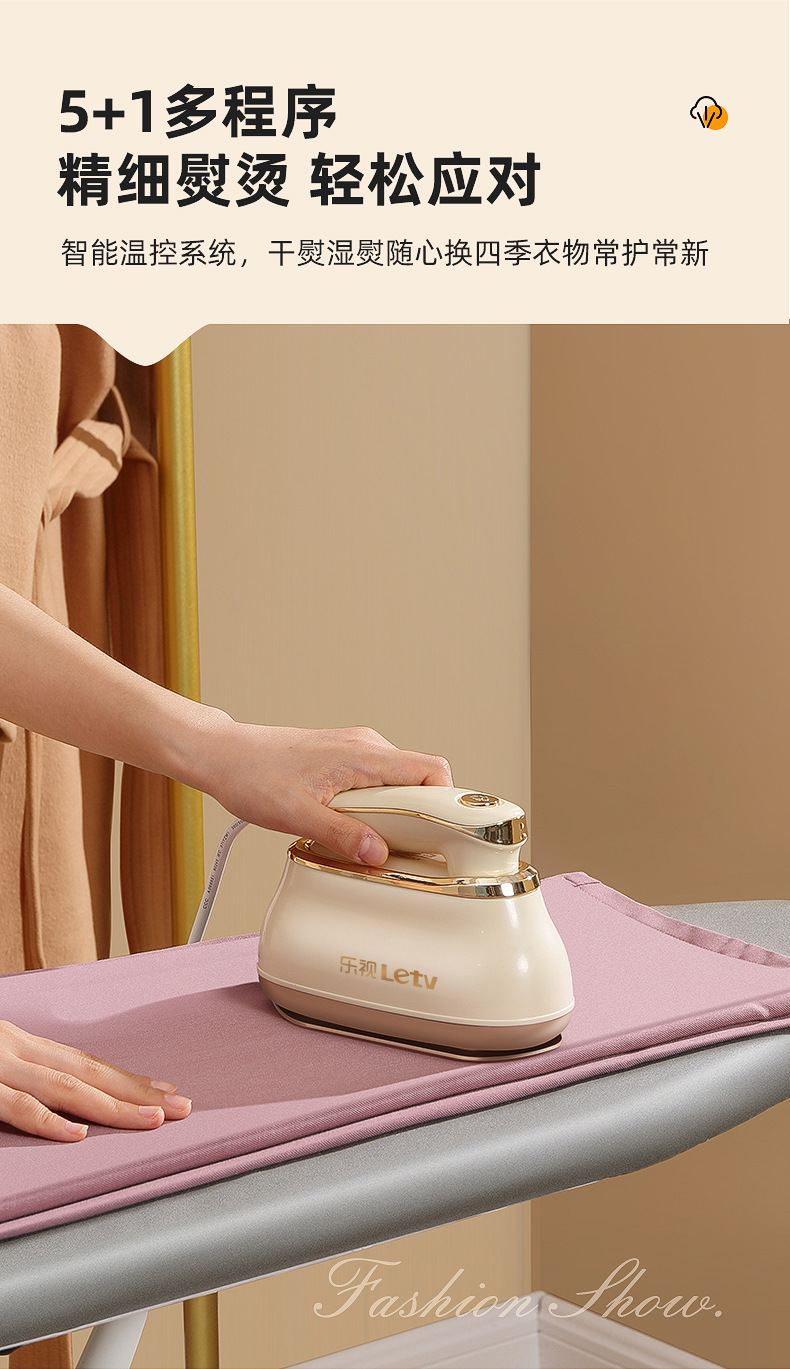 Electric iron with automatic steam function, portable for home and travel