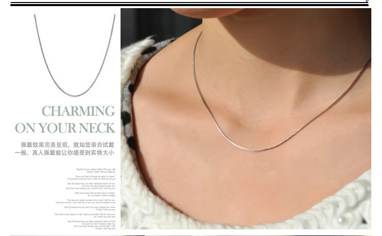 S925 sterling silver necklace, O-shaped box, snake bone chain