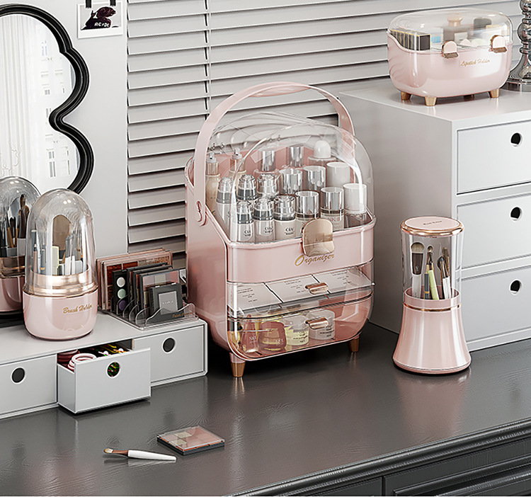 Dust-proof cosmetic storage box, large capacity