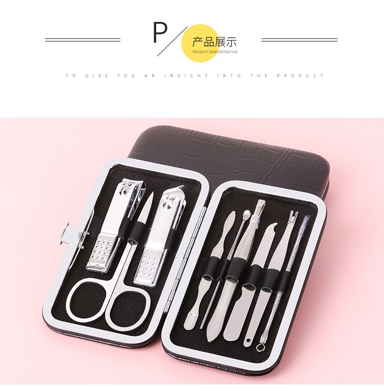 9-teiliges Maniküre-Pediküre- und Augenbrauenschnitt-Set