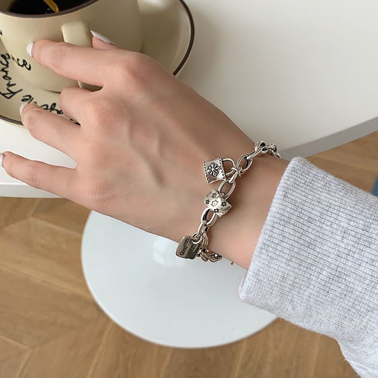 925 gümüş yıldız bilekliği, vintage stil
