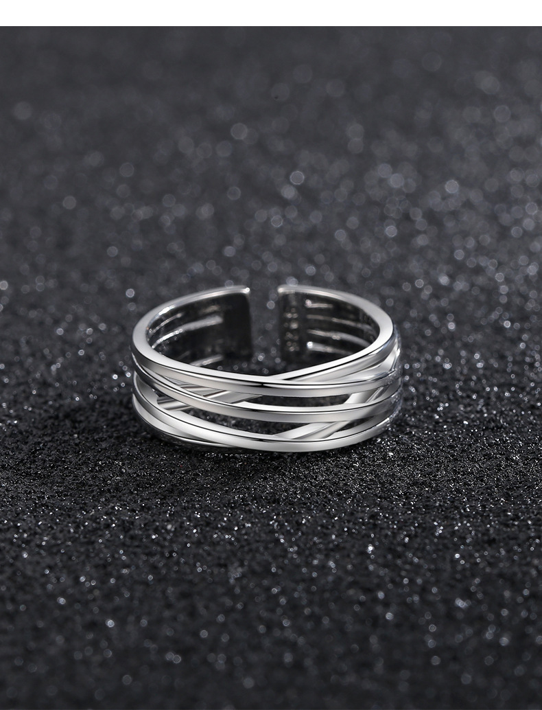 Men's combination stacking ring, retro open style